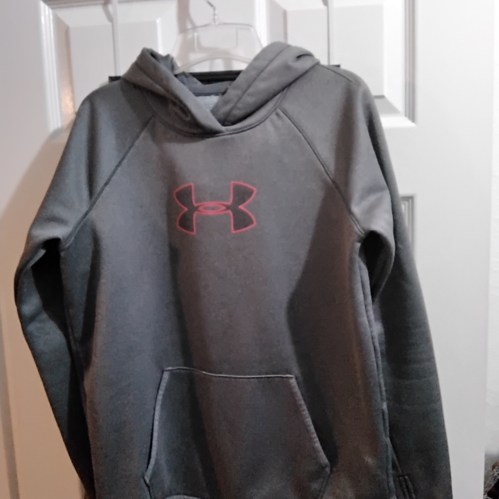 Under Armour Gray Hoodie with Red Logo